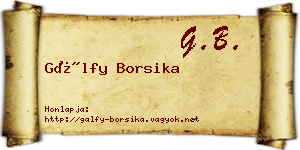 Gálfy Borsika névjegykártya